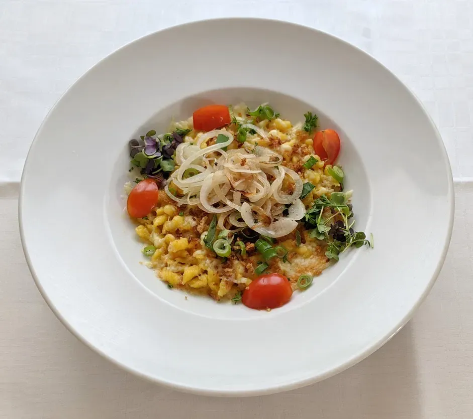 Käsespätzle mit Röstzwiebeln