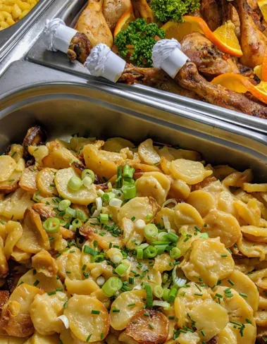 Kartoffelgratin og kyllingelår